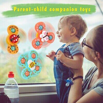 3 Pcs Baby Rattles Set, With Suction Cup Spinner Toy, Suitable For Travel, Dining Table & Bathroom