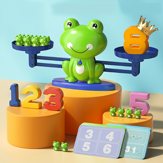 Frog Balance Math Toy Game | Number Learning Game with Scale, Cards & Frog Counters | Educational Toy for Kids Boys & Girls