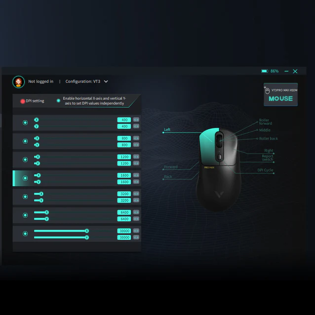 RAPOO VT3 PRO MAX Wireless Gaming Mouse White 8KHz Wired and 4KHz Polling Rate Wireless Connection 30000 DPI 8 Programmable Buttons Wireless Charging Support with Pro Sensor 20 663432ed055016f589bd36d0e5c3236f