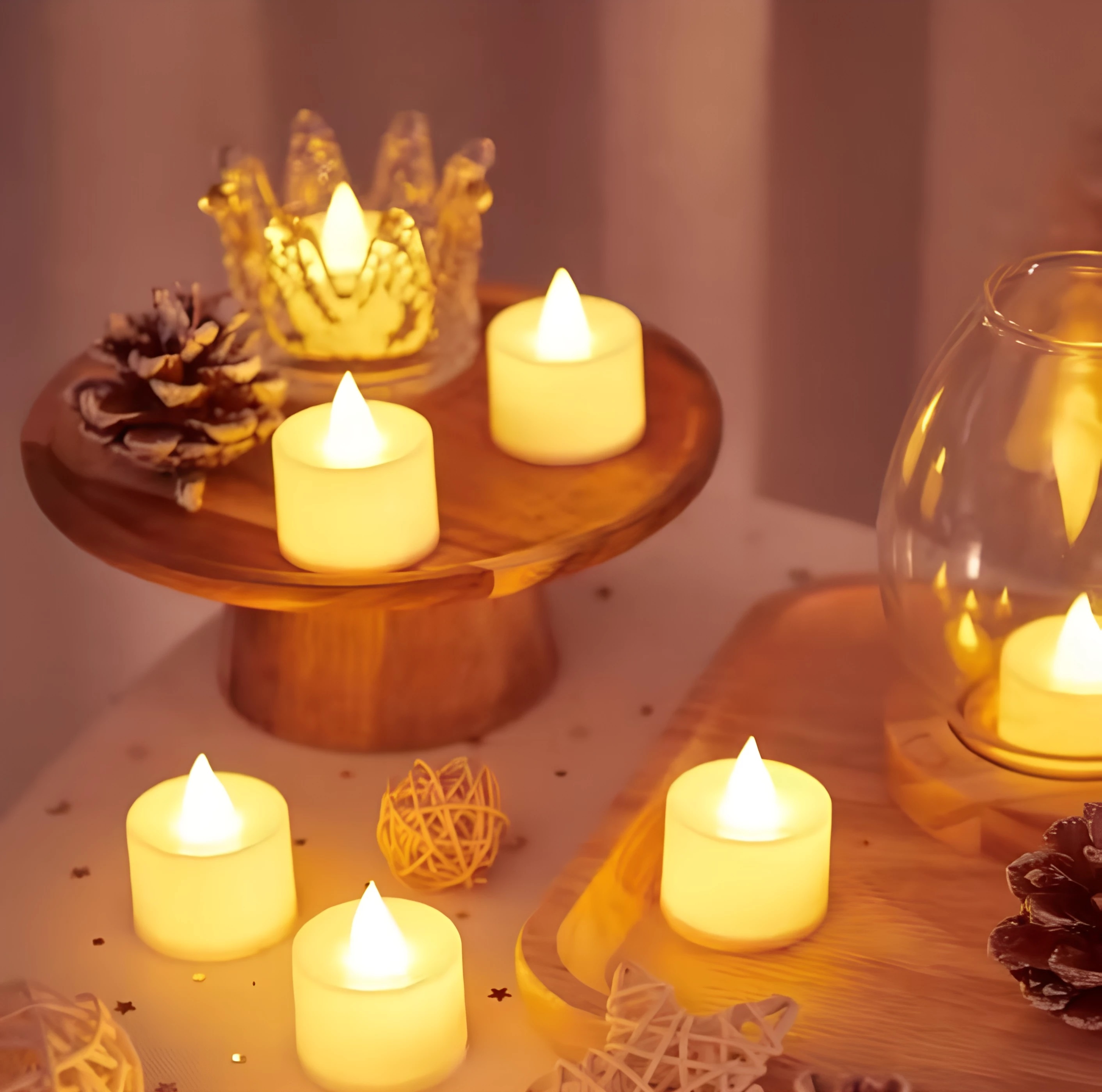 Flameless Led Warm white Candle For Home Birthday Party Wedding Decoration Haning shelf Candles
