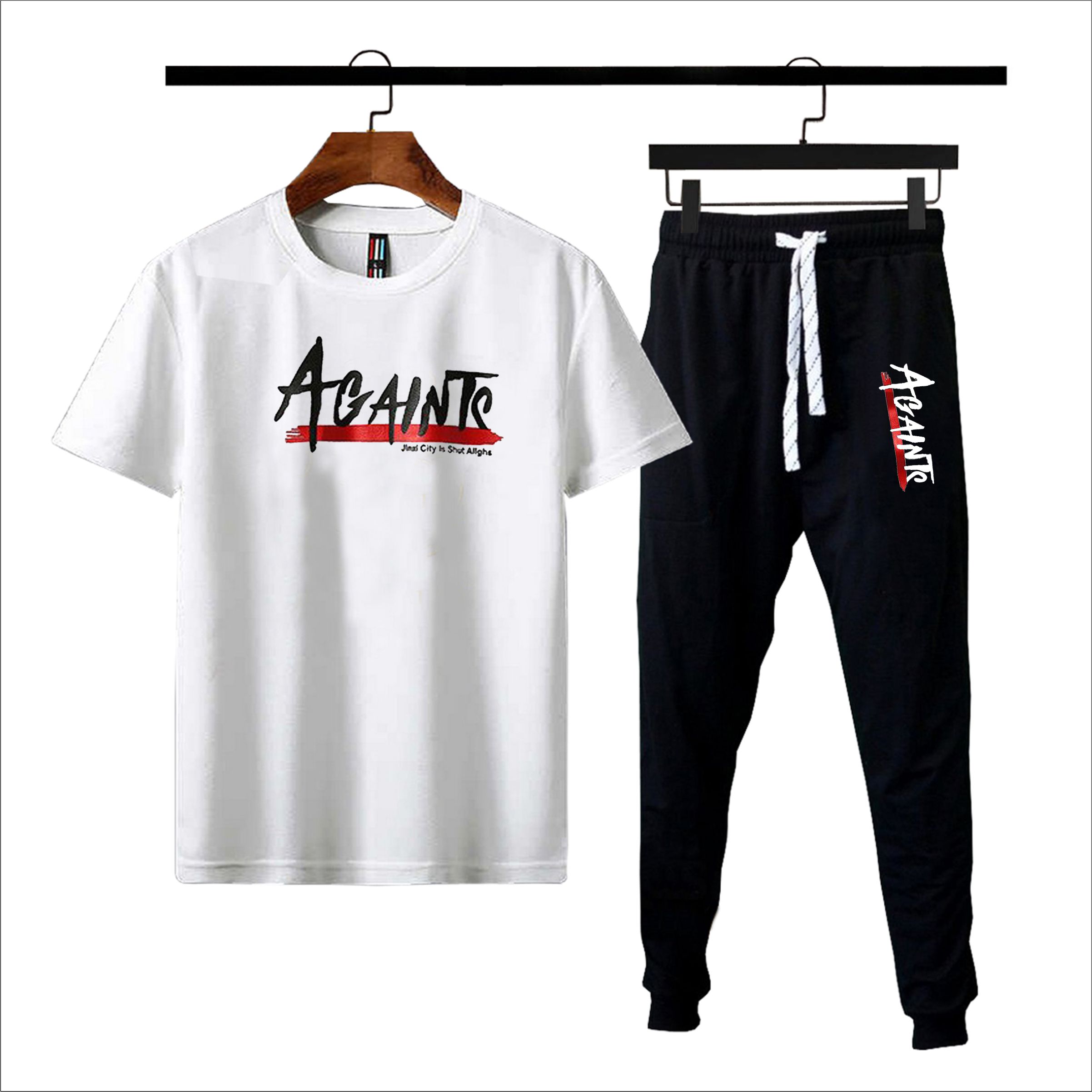 Againtr Printed Summer Tracksuit Trouser & T Shirt For Men