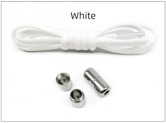 Shoe Laces with Metal Lock Laces Shoe Strings Elastic No Tie Shoelaces Semicircle Shoe Laces for Kids and Adult Sneakers Shoelace Quick Lazy