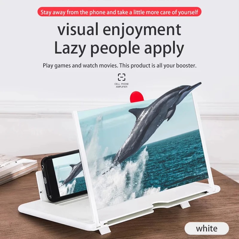 Universal 3D Smartphone Screen Magnifier | HD Video Amplifier with Retractable Stand | Portable Mobile Cinema