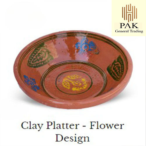 Clay Serving Platter Making of floor bending Flower Design Clay