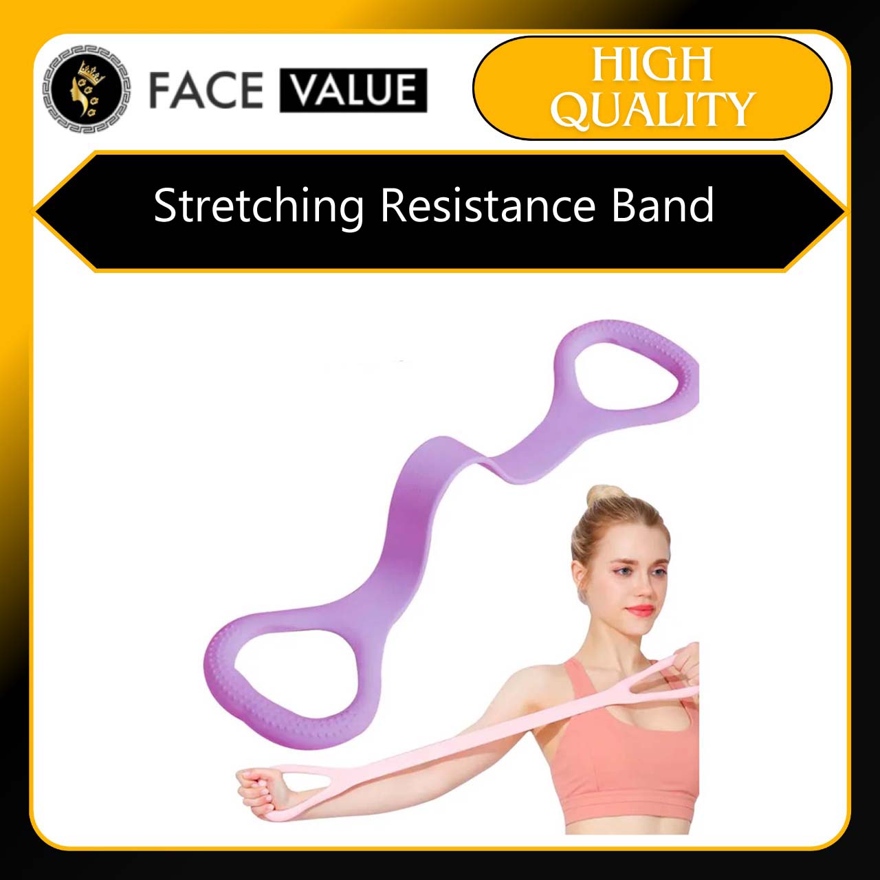 Face Value Fitness Resistance Band, Exercise Band Back Stretching Resistance Band for Women, High Elastic Soft Chest Expander Fitness Exercise, Workout Stretch Exercise Equipment