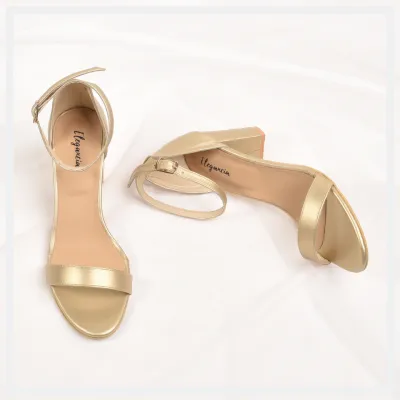 Gold 3 2025 inch block heels