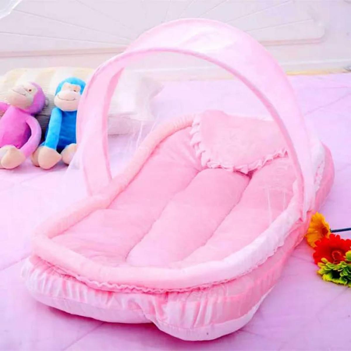 Baby Sleeping Bed With Mosquito Net (Random colors) by sk products