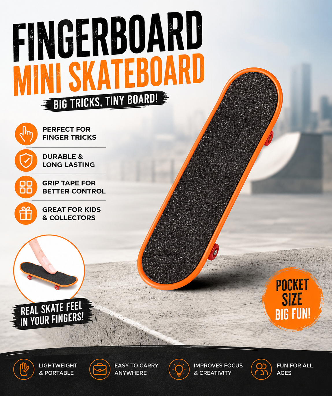Creative Printing Professional plastic Finger Skateboard Mini Finger Boards Skate Truck Finger Skateboard For Kid Toys