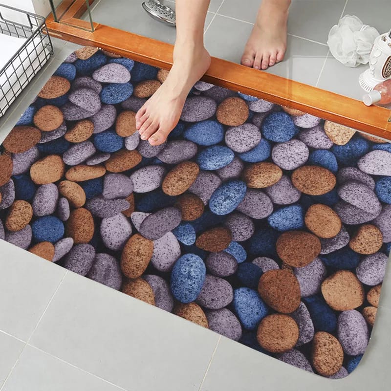 Large Multicolor Rock Printed Door Mat 18x28 Inches