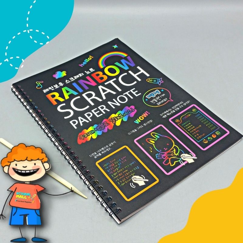 Scratch book with wooden stick scratch notepad -pack of 1 scratch book ...