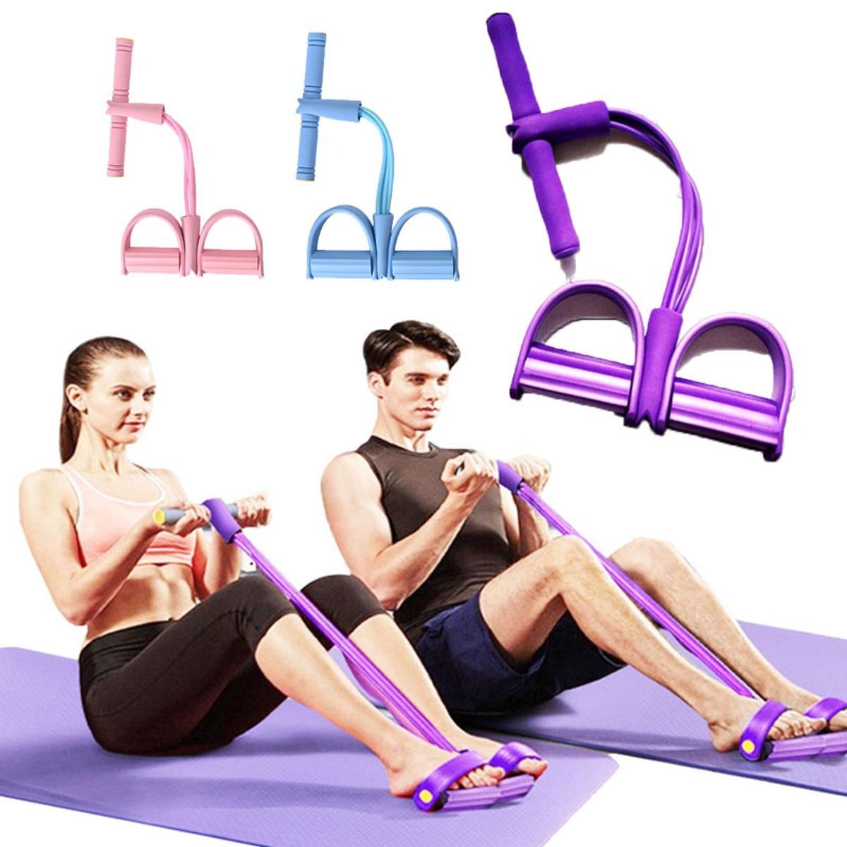 New Tension Rope Tube Puller Pedal Ankle Abdominal Tummy Exerciser Elastic Sit-Up Pull Rope Fitness Resistance Band for Home Gym Body Shaping Weight Loss & Muscle Training Equipment 668cbed3c1afd51ca97ed0826980b55b