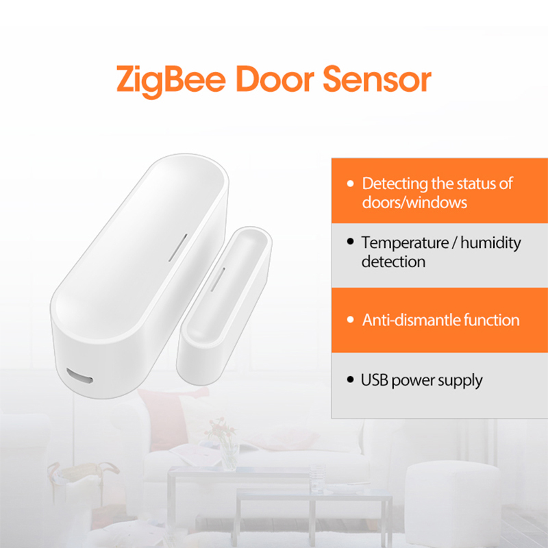 Tuya Zigbee Smart Door Window Garage Sensor CR123A ed o USB Charge fun