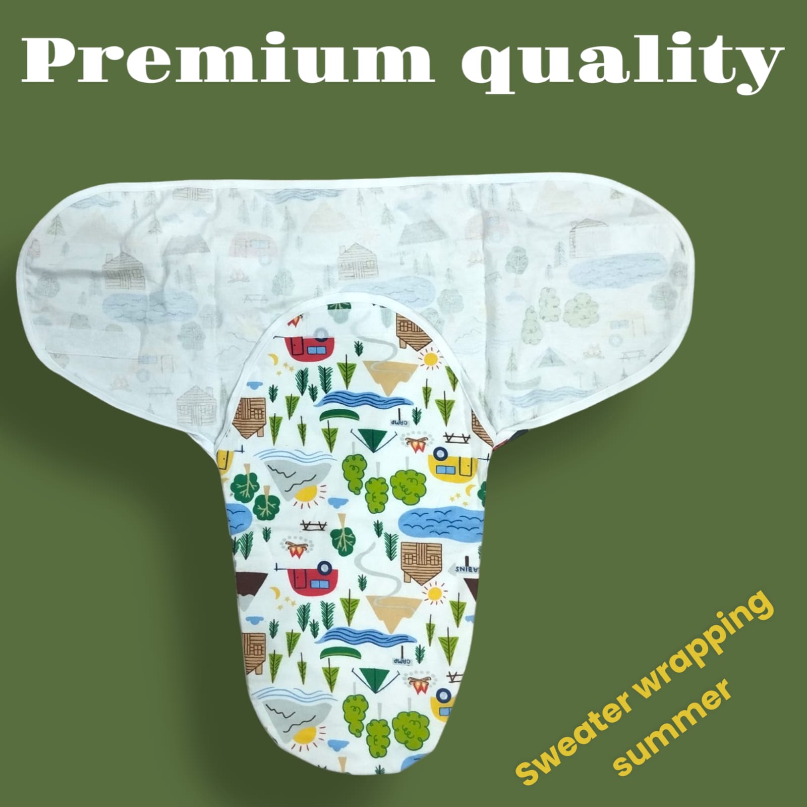 Premium Cotton Swaddle Blanket for 0-6 Months Baby, Breathable Soft Wrap with Fun Animal & Nature Designs