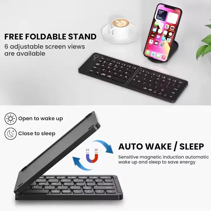 B023 11-inch Foldable & Rechargeable Bluetooth Keyboard