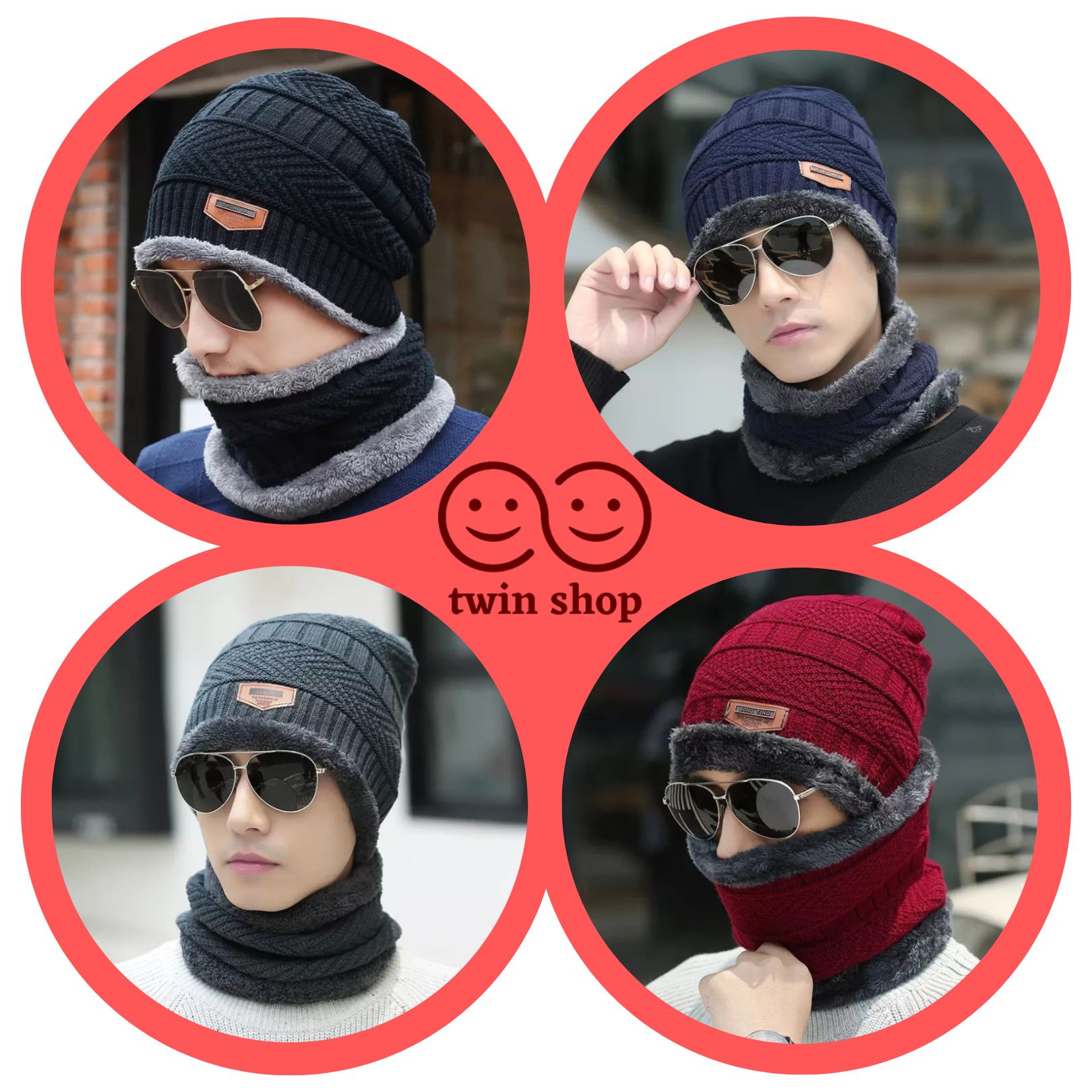 Twin Shop Beanie cap-Wool cap with neck warmer for men women| Winter cap for Unisex