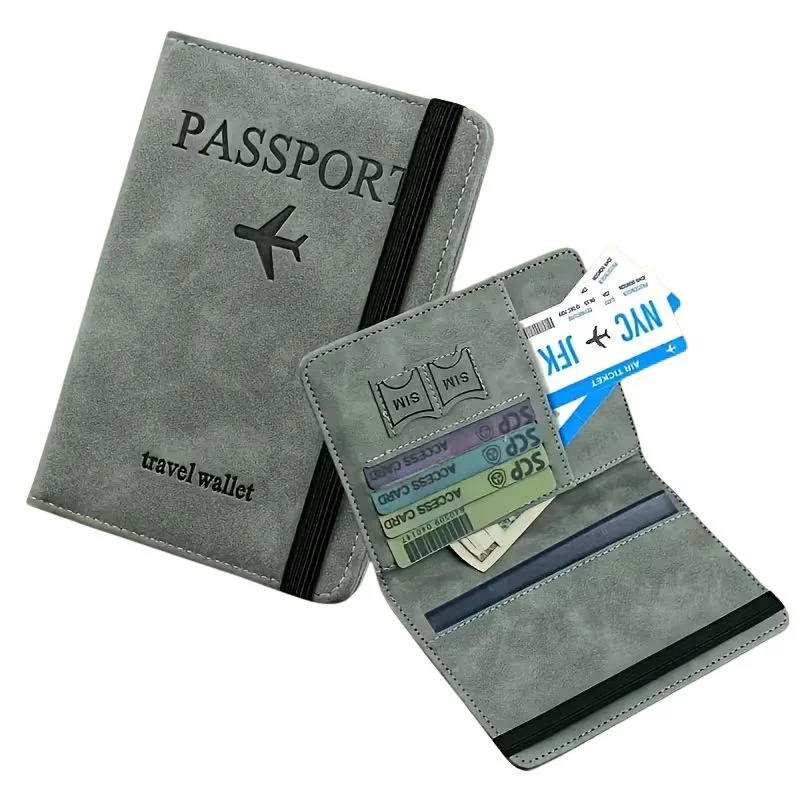 Passport Holder Wallet RFID Blocking Leather Travel Card Passport Cover Case Multiple Color