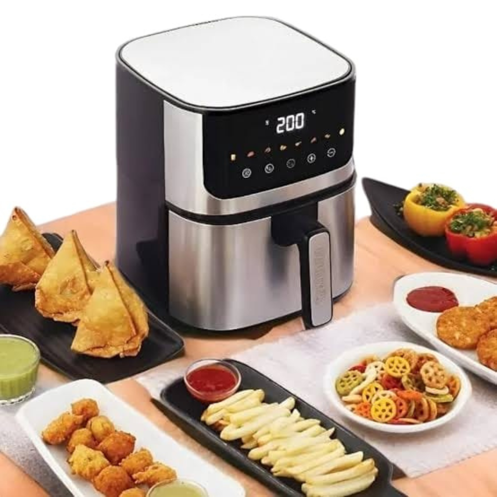 Air Fryer – Philips/Kenwood Air Fryer  Large Capacity Air Fryer (5.5L-16L)  Full Digital Touch Panel  Rapid Crisp Technology  Oil-Free & Healthy Cooking  1-Year Warranty  Latest Powerful Imported Air Fryer – Fast, Easy & Energy Efficient