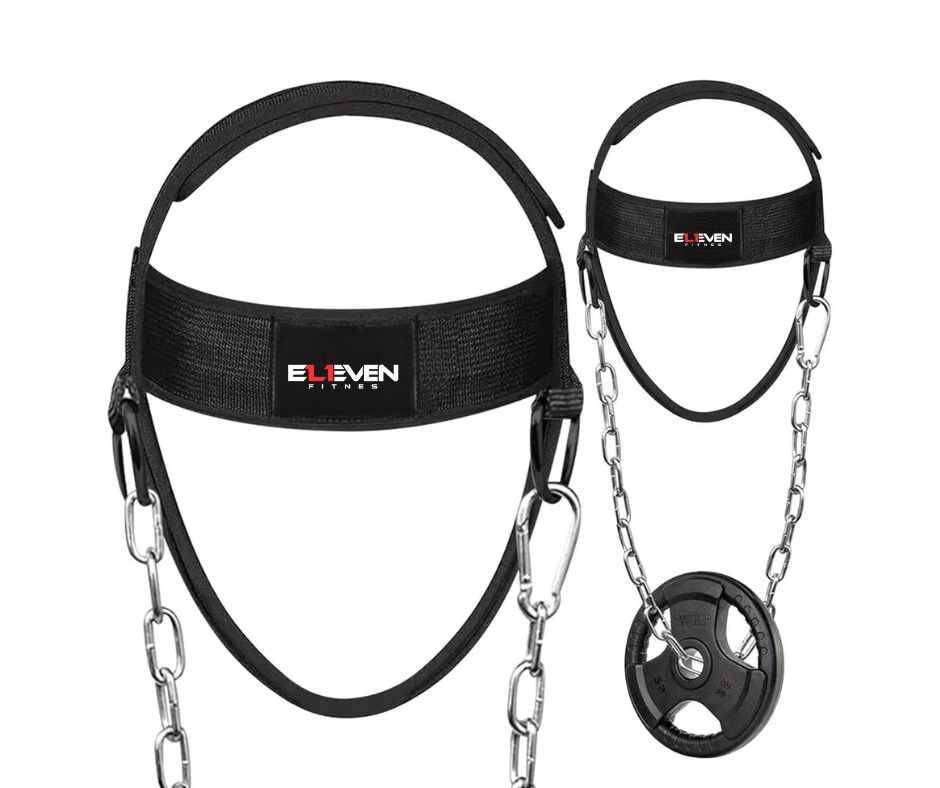 Gym Neck Harness for Weight Lifting neck exercise head harness with long chain bodybuilding by eleven fitness
