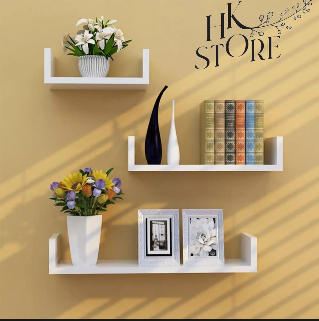 U shaped floating shelves Wall hanging shelves Book shelf Storage shelf