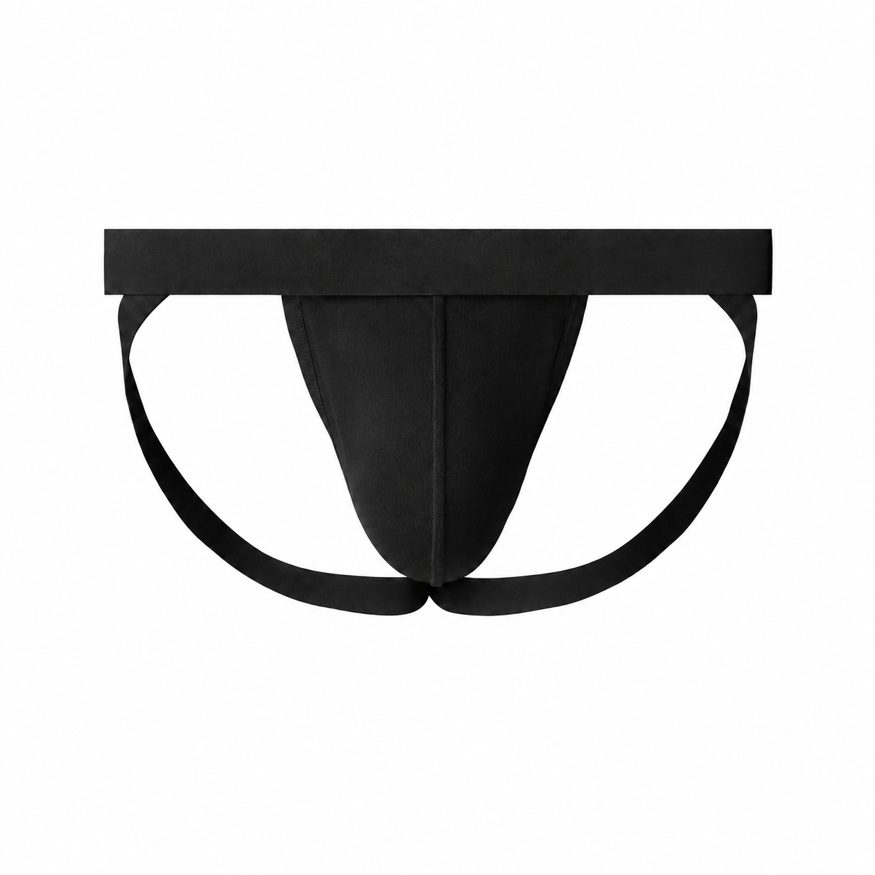 Men's Black Jockstrap Underwear with White Elastic Straps | Soft Stretch Athletic Support | Breathable Daily Innerwear