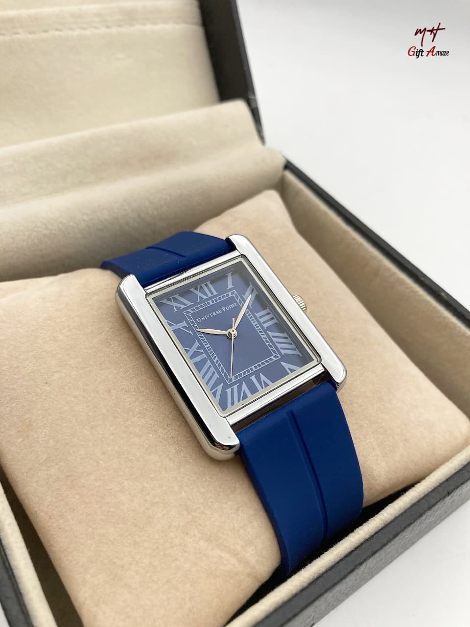 Leather Strap Watch For Men's – Stylish Fashion Quartz Silicone Soft Rubber PU Strap Waterproof Belt - Elegant Business Watches for Boy's in Rectangular Shape Dial Analog Old Money Time Classic Vintage Look For Men With Golden & Silver Case
