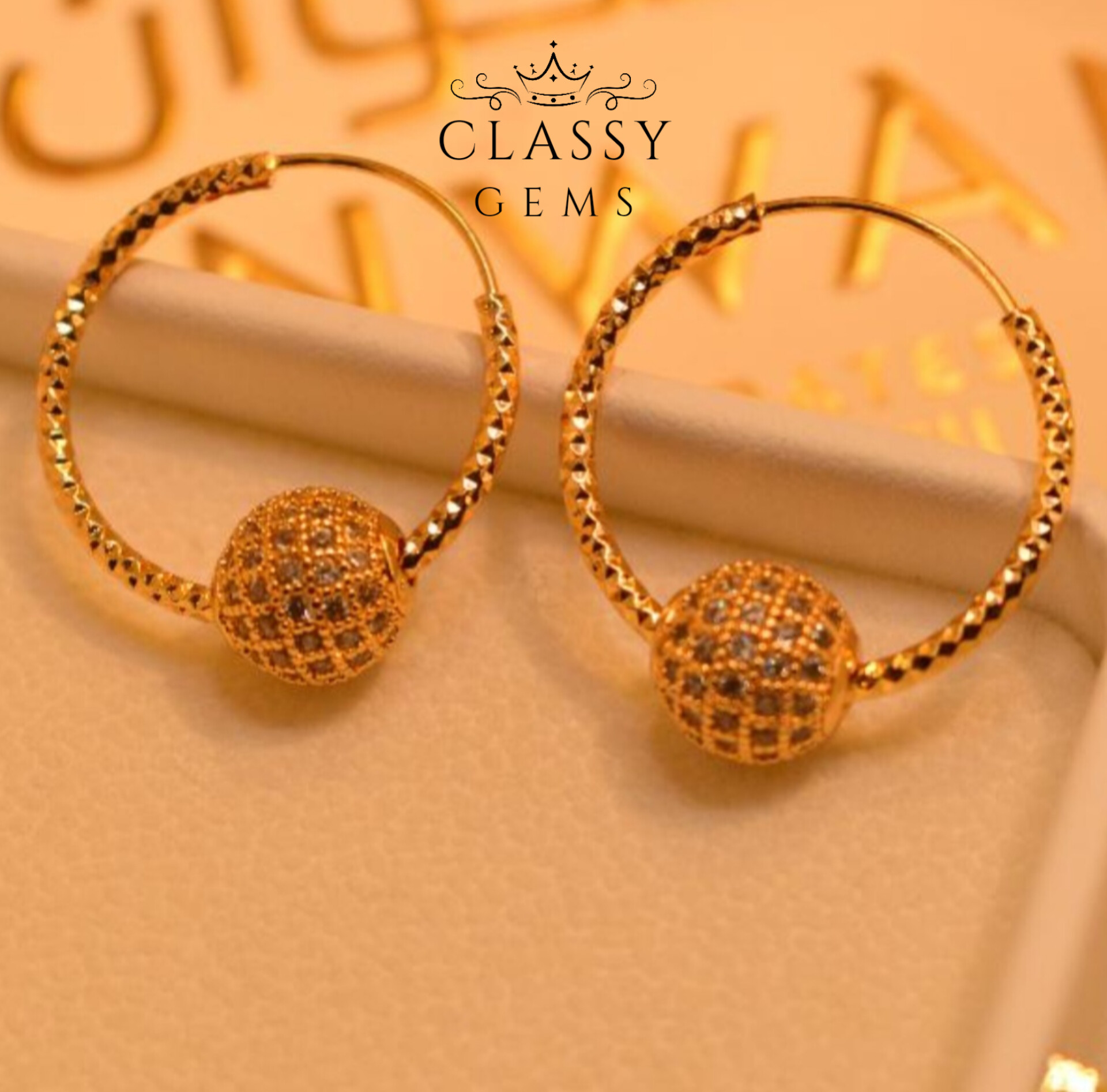Classic Golden Beautiful Balliyan Earrings For Girls/Women. Earrings Set/ classygems/Earrings/ Jewellery for girls.Weeding Jewellery. Eid Earrings. Balliyan for Girls.