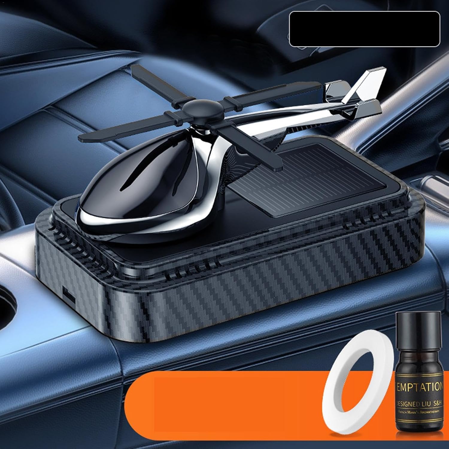 Rectangle Base New Shape Solar Powered Car Dashboard Helicopter Air Freshener Perfume