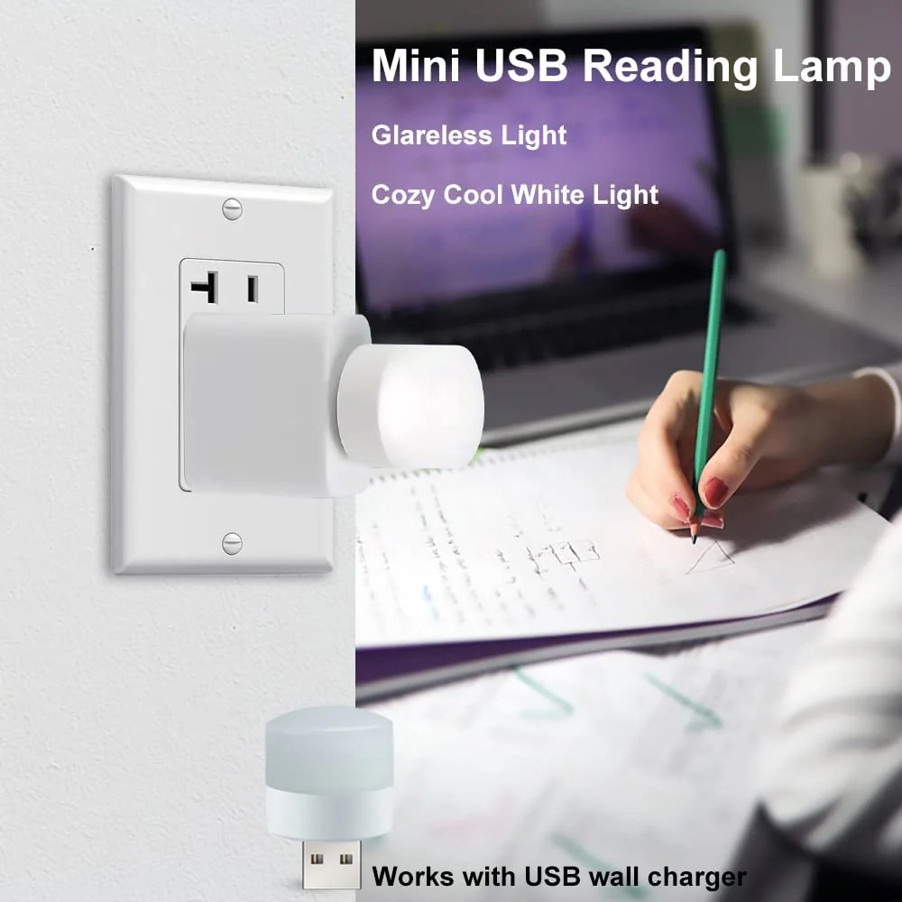 Best USB LED Light Bulbs | USB Plug Lamp Computer Mobile Power Bank | White | Small Book Lamp | LED Eye Protection Reading | Light Desk Lighting