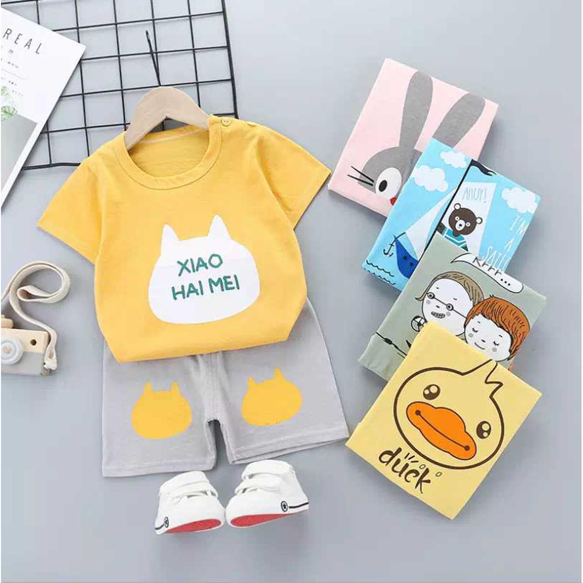 T Shirt And Shorts Pant For Kids Baby Boys And Girls Round Neck Short Sleeves Tee Tops Cloths Sets Dresses Outfit
