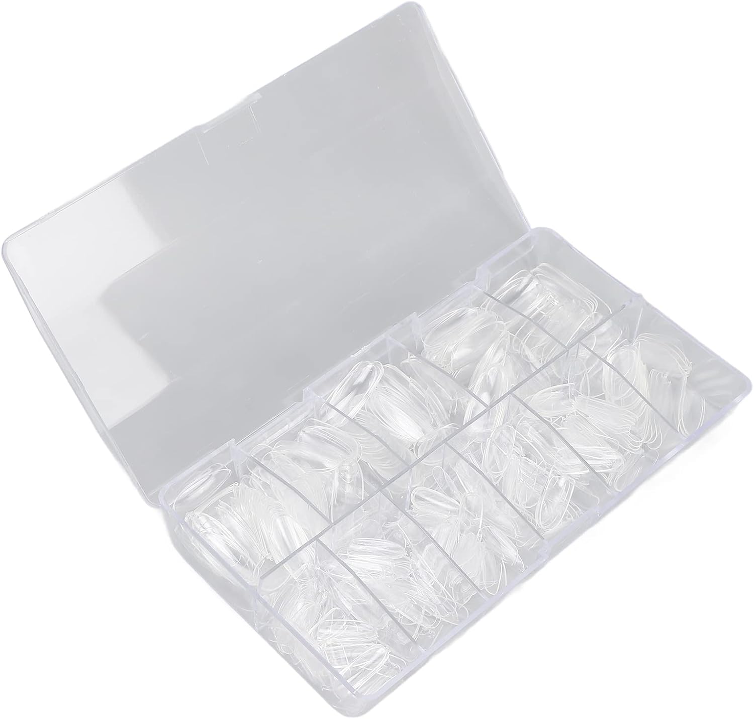 100 Pcs Transparent Nail Tips Set Full Coverage for Nail Extensions Art ...