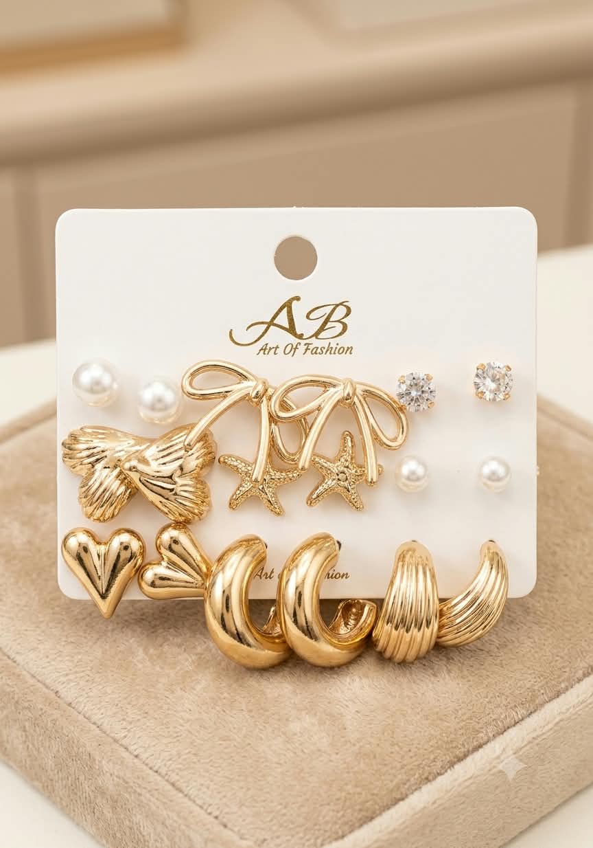 Pack Of 12 - Earrings Tops Fashion Women trendy stylish girls EarringE-5642
