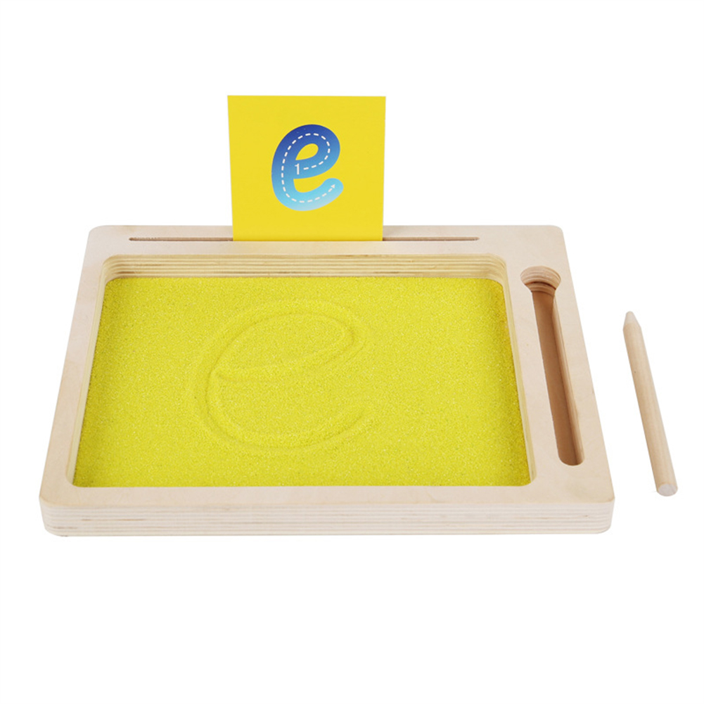 Pinshang Kids Wooden Sand Tray With Wood Pen Diy Sand Writing Painting Set Early Educational Toys Gifts For Boys Girls