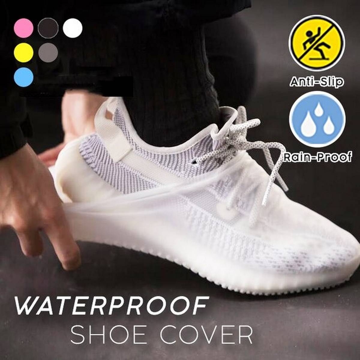 New  Waterproof Shoes Cover Rain, Waterproof Rain Boots Cover Anti Slip Washable Reusable for Family&Ladies &Children