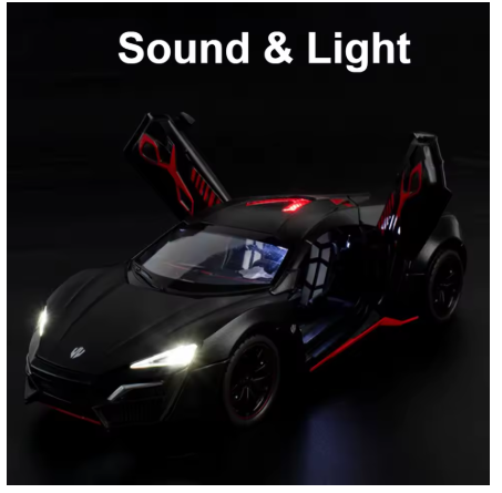 1:24 Lykan HyperSport Fast & Furious 7 Diecast Model Car | Metal Toy Car with Opening Doors, Detailed Interior & Collectible Gift view 5