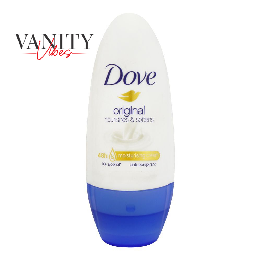 DOVE Women Antiperspirant Deodorant Roll-On for refreshing 48-hour protection, Original, alcohol free, 40ml