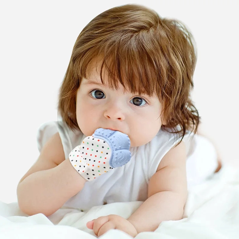 Silicone Baby Teether Mitten 1Piece Baby Teething Glove BPA Free Safe Food Grade Baby Teething Mitt