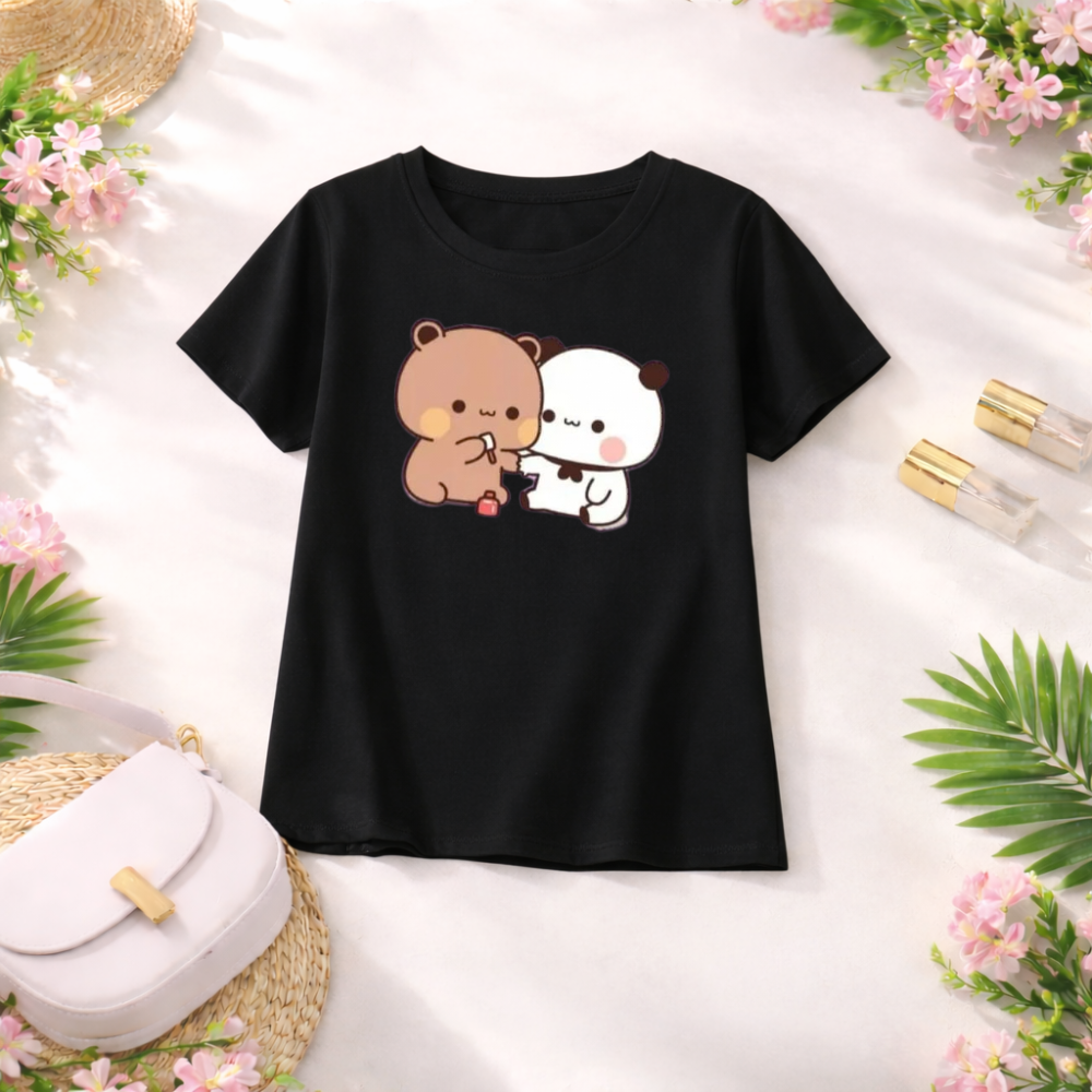 MK Garments -  Girls Bubu Dudu Printed Top and T Shirt Half Sleeves Summer Cotton Casual T Shirt for Girls
