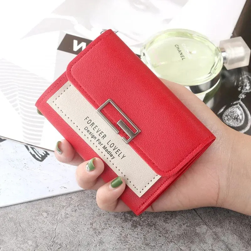 Minimalist Trifold Wallet for Women with Cardholder and Snap Closure