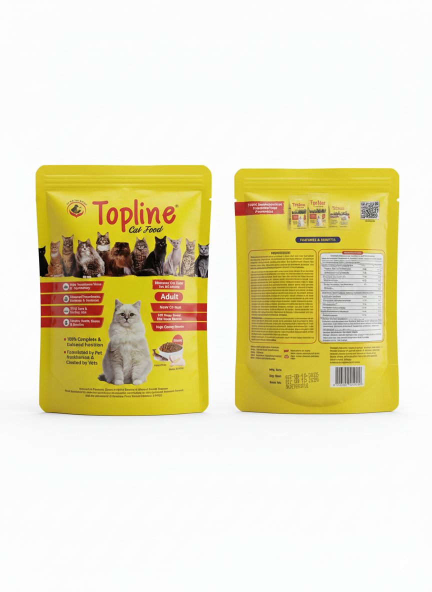 Topline Adult Cat Food - High Protein Formula with Chicken & Fish - 300grm or 1.2kg