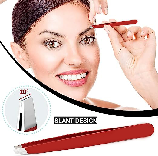 3-Pack Stainless Steel Slant Tip Tweezers - Precision Eyebrow & Facial Hair Remover 11 thumbnail image