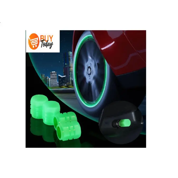 2 pec Mini Car Tire Valve Caps Luminous Valve Stem Caps Universal