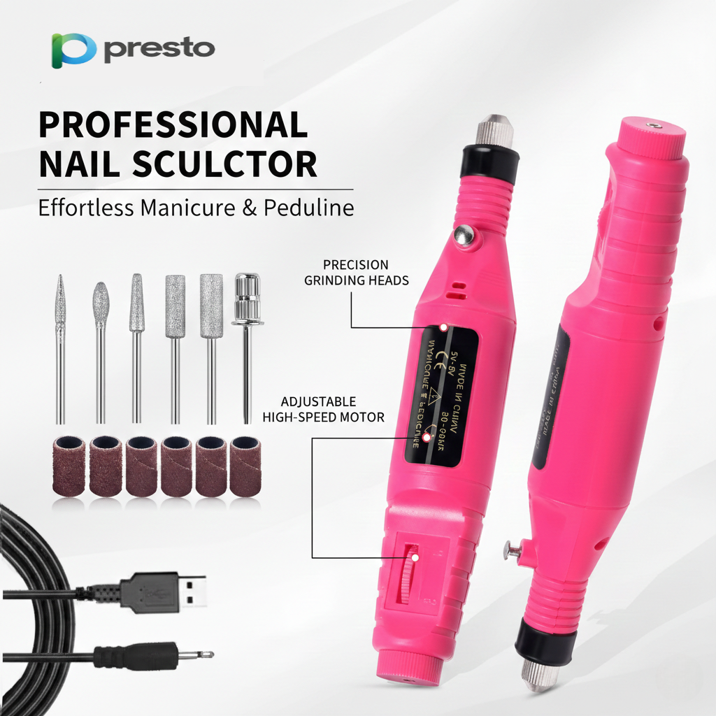 PRESTO ProMax Professional Electric Nail Drill Machine – Salon-Grade Manicure & Pedicure Kit | 6-Speed Adjustable Nail Grinder for Gel, Acrylic & Polish Removal | Premium Quality