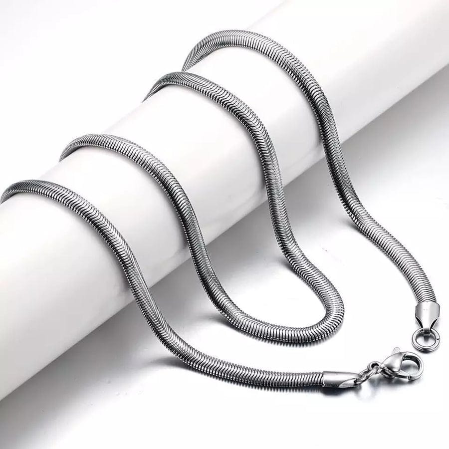New High Quality Top Trending Snake Style Silver Neck Chain for Men - Silver
