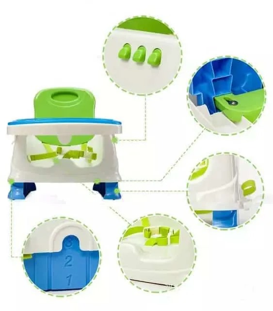 Baby Booster Seat. With 3 step adjustable height and convertable high chair