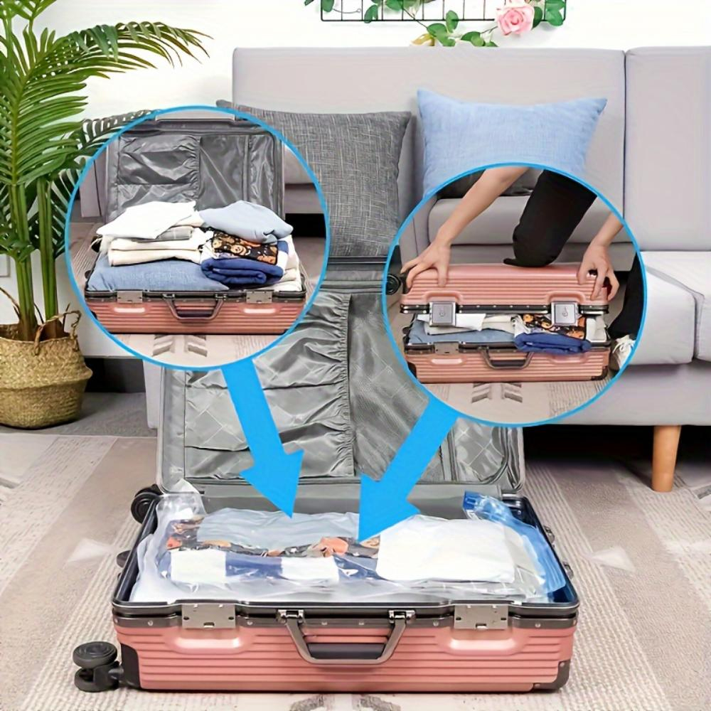 Vacuum Storage Bags With Pump Reusable Compression Organizer Bags For Clothing Blankets Food Storage