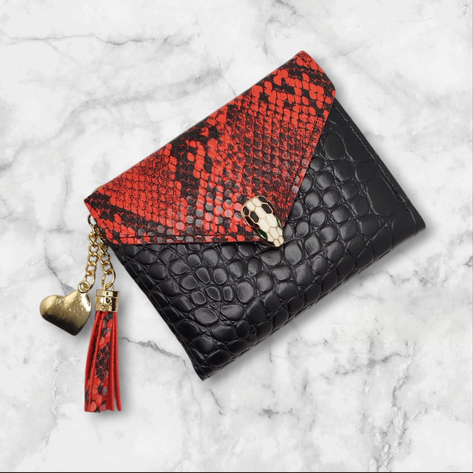 Mini Trifold Wallet for Girls and Women, PU Leather, Zip Closure, Compact Design