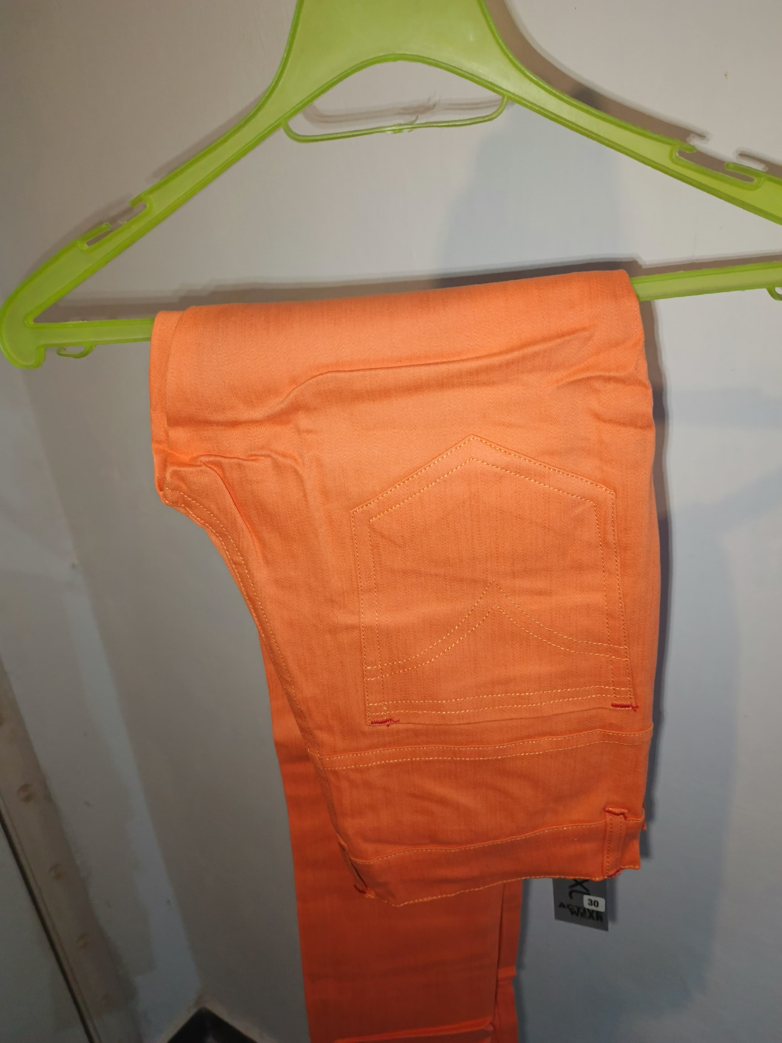 women's Coral Orange Color Length 40 inches waist 28/30/32 Normal leg jeans