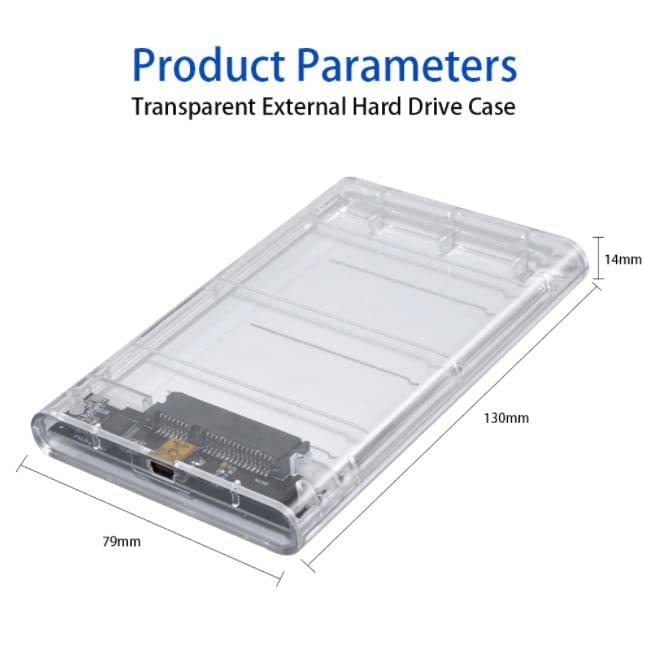 USB 3.0 Portable HDD SSD 2.5" Hardrive External Case - 2.5" Hard Drive Case 5Gbps High Speed Fast Data Transfer