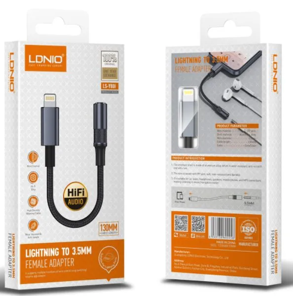 New - LDNIO LSY80I Lightning to 3.5mm Hi-Fi Audio Adapter