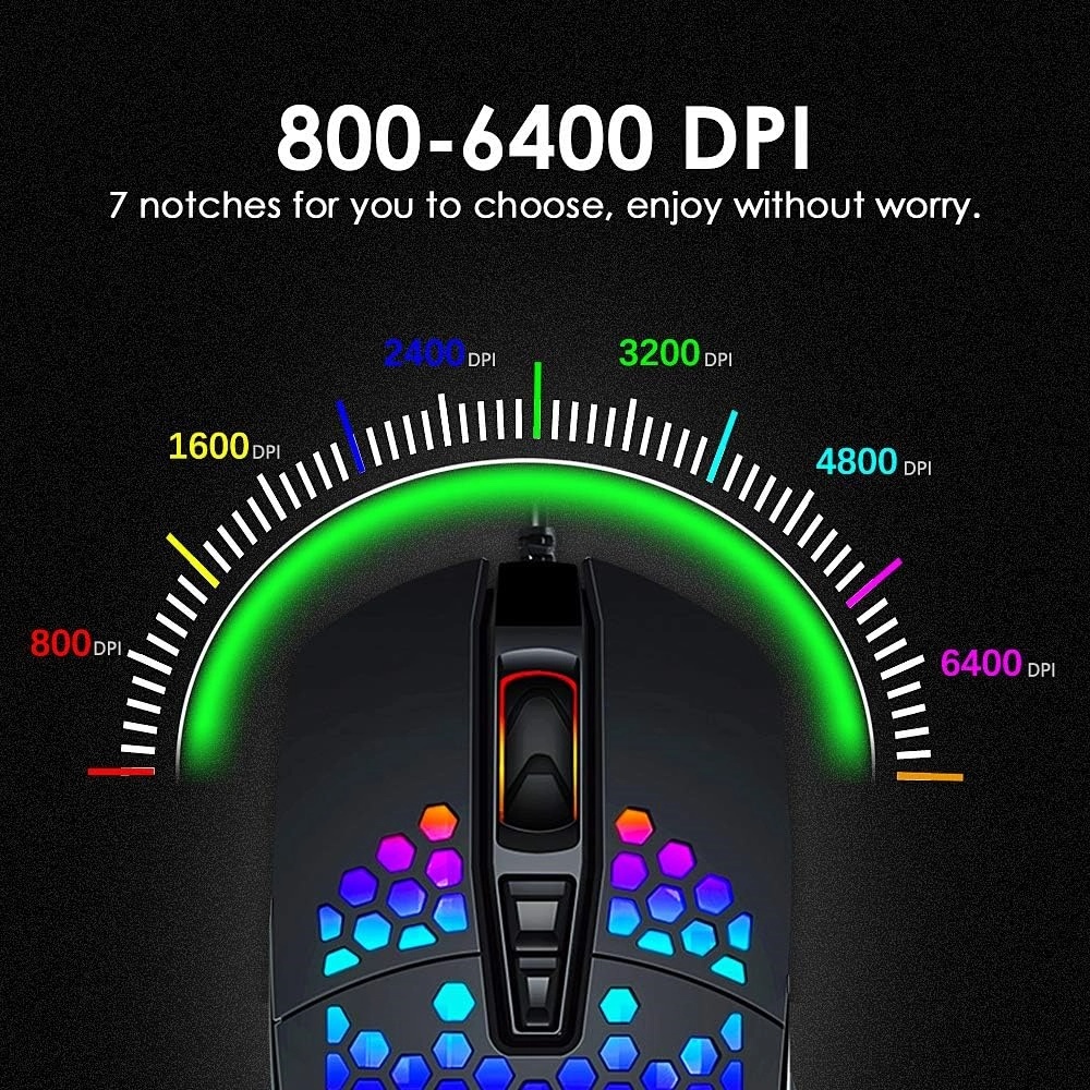 ➤ BENGOO - RGB Honeycomb Gaming Mouse USB Wired 6400 DPI | Ultra Lightweight 7 Programmable Buttons Optical Mouse | Software Macro Driver 16.8M Color Backlit Mesh Gaming Mouse for PC Laptop Desktop Gaming Streamers – Unique Mall